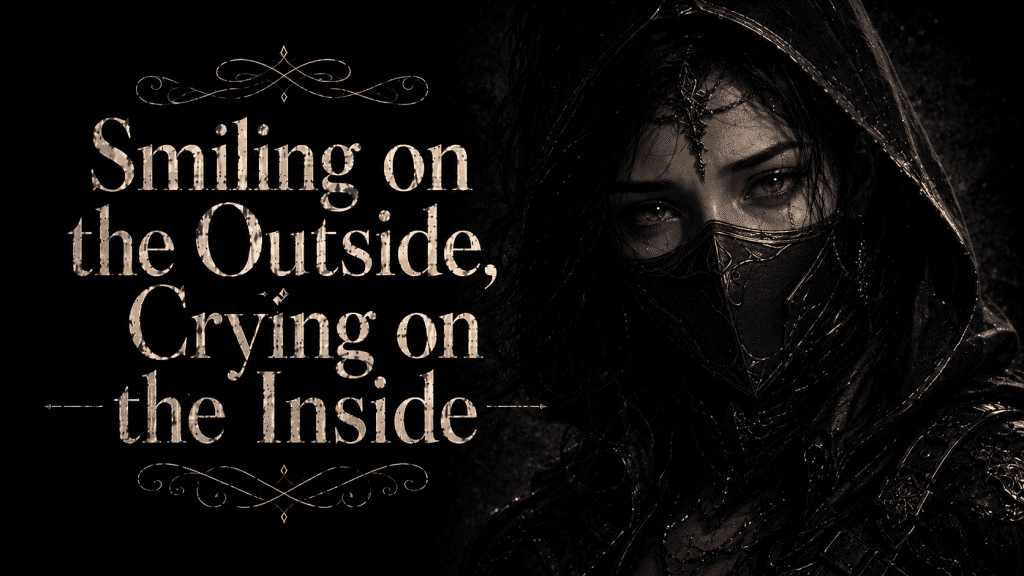 smiling on the outside crying on the inside