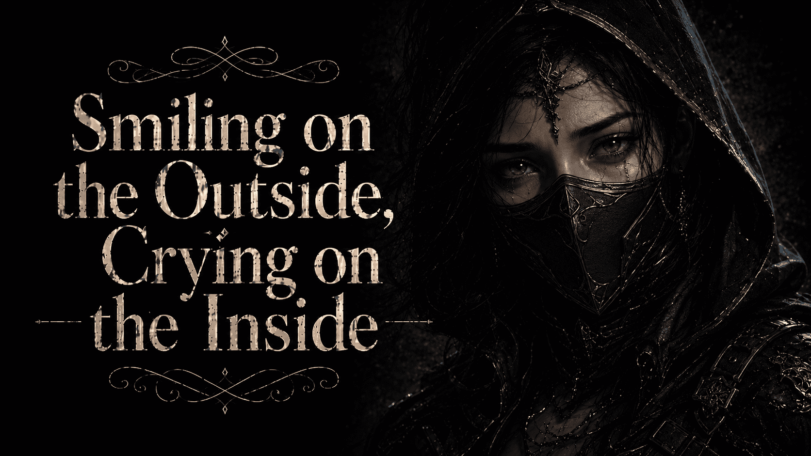 smiling on the outside crying on the inside