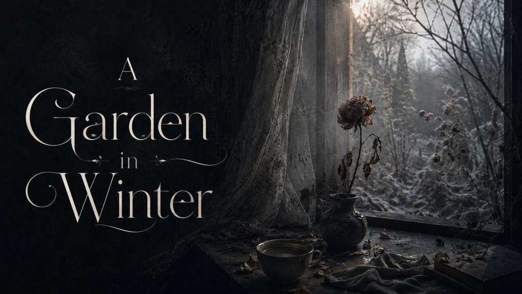 a garden in winter