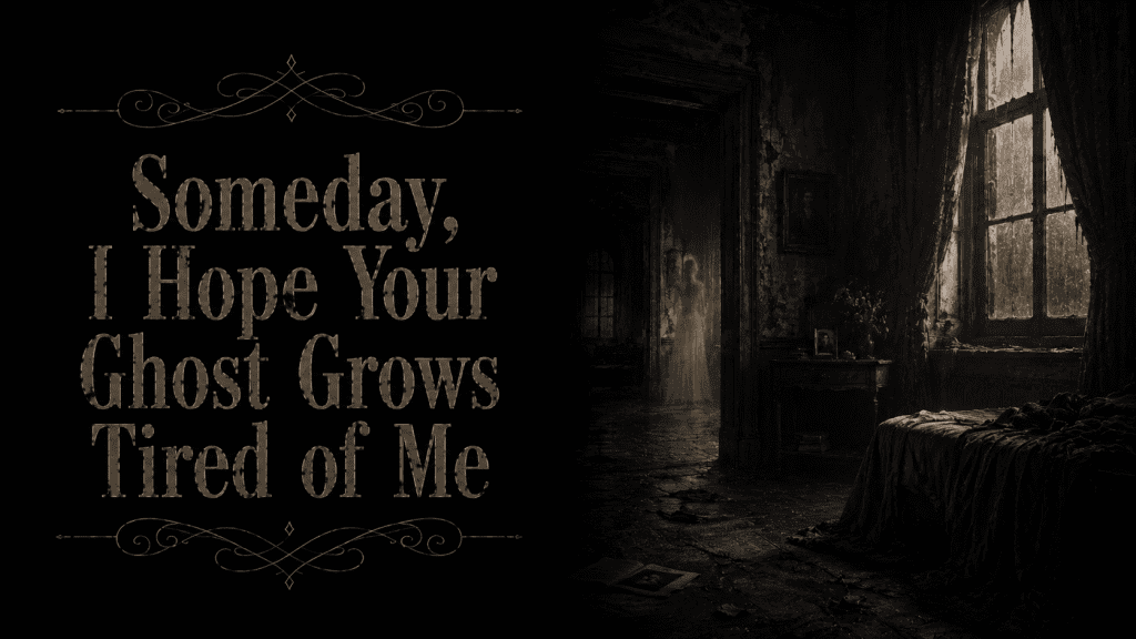 someday, i hope your ghost grows tired of me