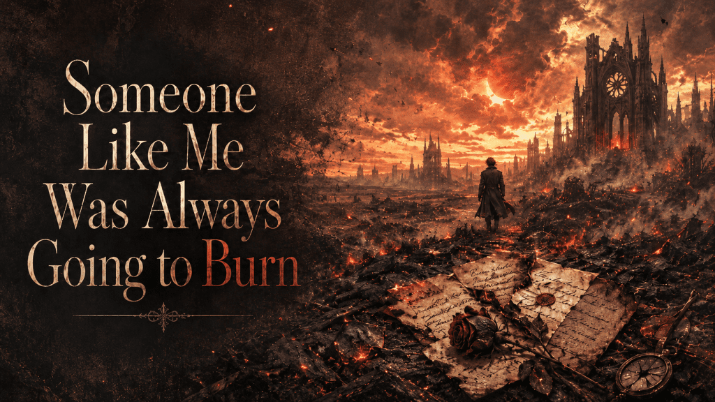 someone like me was always going to burn devotion in ruins